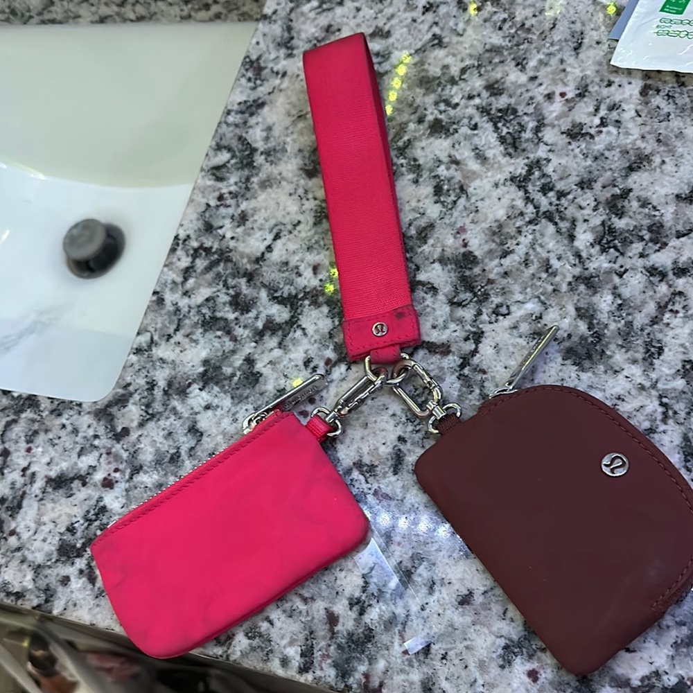 Lululemon Pink and Brown Wristlet Set
